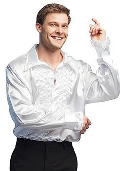Boland Disco Hemd Rüschen weiß