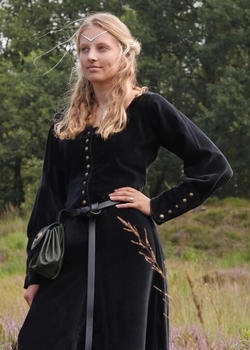 Battle-Merchant Cotehardie Isabell Samt schwarz