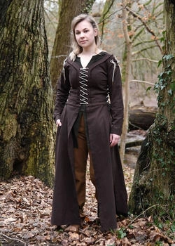 Battle-Merchant Mittelalterkleid Marit Schnürungen braun schwarz