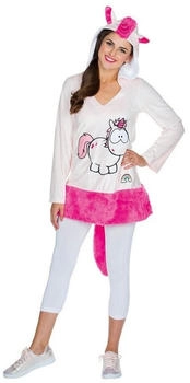 Rubie's Einhorn Theodor Tunika Kapuzenpullover Einhorn-Print und Plüschschwanz