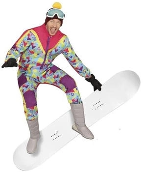 Fiestas Guirca Retro Schneeanzug Karneval Kostüm Herren bunter 80er Jahre Skianzug JGA