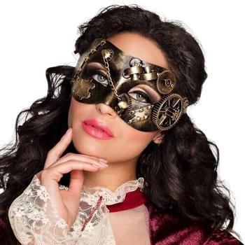 Boland Augenmaske Steampunk 00209 bronzelook Zahnrädern Ketten und Nieten