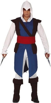 Fiestas Guirca Assassin Blau Schwarz Söldner Kostüm