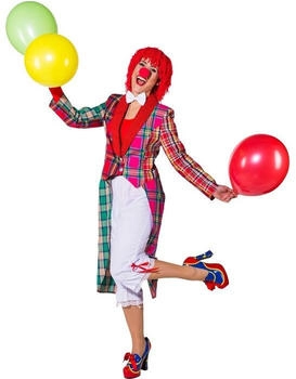 Orlob Karneval Damen-Kostüm Patchwork Frack Clown