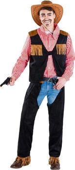 TecTake Herrenkost&uuml;m Cowboy kariertes Hemd Weste und Chaps 300568