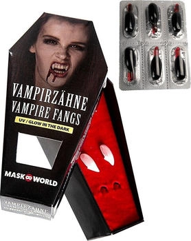Maskworld Halloween Special-Effect Blut Vampir-Set Vampirzähne Blutkapseln