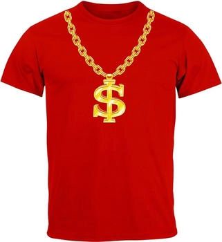 MoonWorks Herren T-Shirt Fasching Dollarkette rot