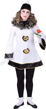 Narrenkiste Pierrot Clownkleid weiß schwarz