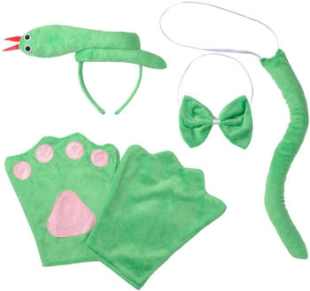 Dress for Fun Kostüm-Zubehör-Set Frosch Märchen-Tier 4-tlg