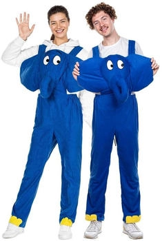 Maskworld Elefant Kostüm Latzhose blau schwarz