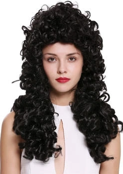 Wig Me Up Perücke Lang Locken Barock Edelmann schwarz B17-2P-B-2