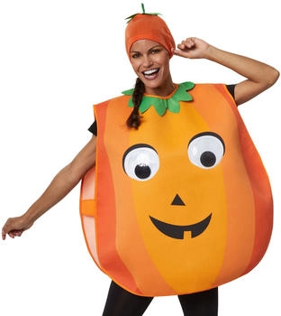 Dress for Fun Lebensmittel-Kostüm Cartoon Kürbis Poncho verschiedene orangetöne