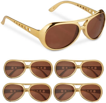 Relaxdays Partybrille 5er Set gold