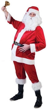Funny Fashion Kostüm Weihnachtsmann Nikolaus aus Samt 4-tlg