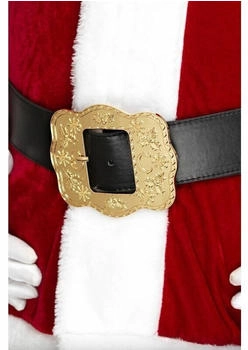 Smiffy's Deluxe Weihnachtsmann-Gürtel schwarz verzierter Schnalle