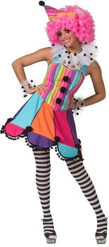 Funny Fashion Clownsdame-Kostüm bunt M L