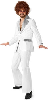 Opposuits Disco Kostüm weiß Partyanzug Pailletten