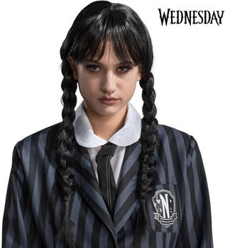 Chaks Wednesday Addams Pony und Zöpfen schwarz