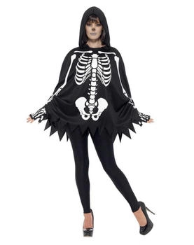 Horror-Shop Skelett Poncho Handschuhen