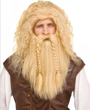 Horror-Shop Perücke Bart blond für Wikinger-Kostüme