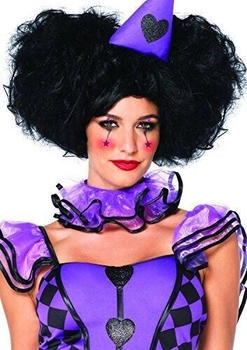 Leg Avenue Voluminöse Clown-Perücke Locken schwarz