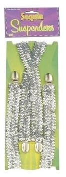 Bristol Novelty Ltd Hosenträger Pailletten silber BA1028