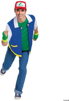 Disguise Ash Ketchum Kostüm offizielles Pokémon-Outfit Jacke und Hut