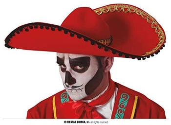 Fiestas Guirca Roter mexikanischer Filzhut Tag der Toten