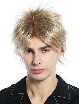 Wig Me Up Perücke kurz toupiert wilde Strähnen blond platin Mix