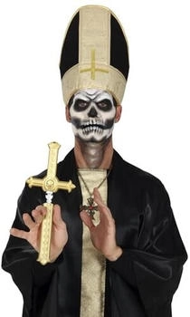 Fiestas Guirca Kreuzdolch Pfahl Spielzeugwaffe für Vampirjäger- und Mönch Kostüme Ideal für Halloween und religiöse Themenpartys gold silber
