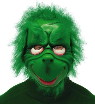 Fiestas Guirca Latex Grumpy Elfe Maske Grinch Typ Maske haar grün