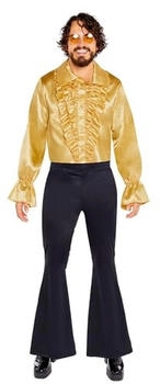 Amscan Satin Rüschenhemd gold Kostüm 9918526