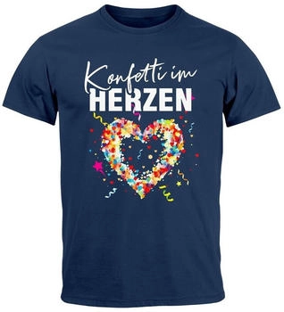 MoonWorks T-Shirt Fasching Karneval Konfetti im Herzen