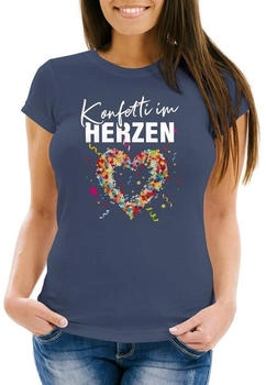 MoonWorks T-Shirt Konfetti im Herzen Denim