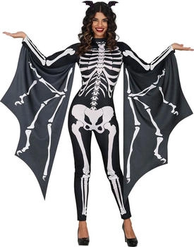 Fiestas Guirca Skelett Fledermaus Kostüm schwarz