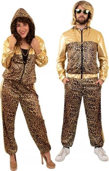 Shoperama Trainingsanzug Leoparden Print Metallic Gold