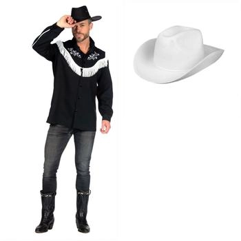 MIMIKRY Country Western Herren Kostüm Hemd schwarz