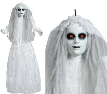 Fiestas Guirca Tote Braut Hängefigur cm Dekofigur für Halloween und Gruselfeste Figur Brautkleid für Horrorpartys weiß