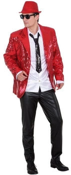 Orlob Karneval Pailletten-Jacke Show-Sakko rot