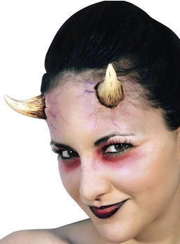 Ghoulish Productions Knochenfarbene Teufelshörner Applikation zum Ankleben