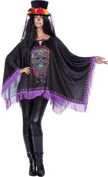 Maskworld poncho neon-schädel dia de los muertos