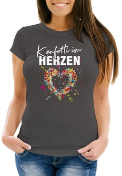 MoonWorks T-Shirt Konfetti im Herzen dunkelgrau