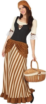 Atosa Kostüm Mittelalterliche Bäuerin braun beige