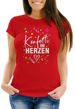 MoonWorks T-Shirt Konfetti im Herzen rot