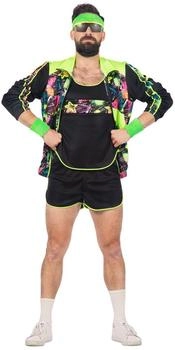 Maskworld Aerobic Herren Kostüm Retro Trainingsanzug neon