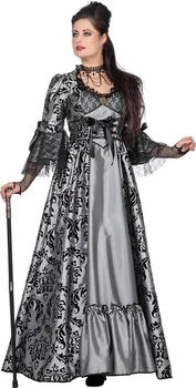 Maskworld Kostüm Marquise Kleid grau