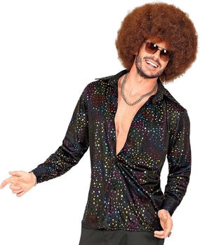 Shoperama Retro Hemd Langarm Metallic Regenbogen