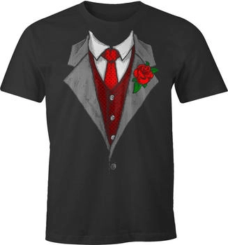 MoonWorks Fun-Shirt mit aufgedrucktem Anzug und Krawatte schwarz