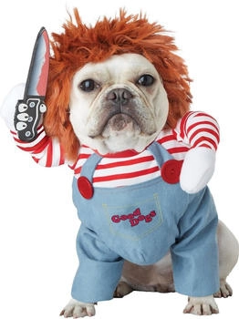 Maskworld Chucky Kostüm für Hunde (PET20157) blau