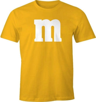MoonWorks Salz Kostüm Senf Buchstabe S Karneval Fun-Shirt Slim Fit (10668) weiß/gelb